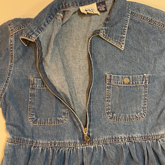 Cottage chic long sleeve denim dress - Picture 9 of 12